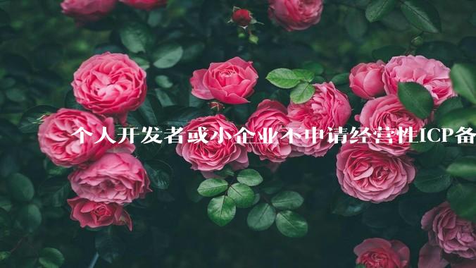 个人开发者或小企业不申请经营性ICP备案，怎样开发APP盈利?